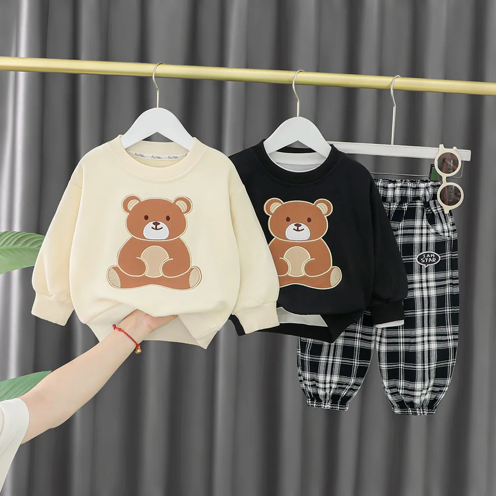 Toddler Baby clothes 1-5T Korean boy Girl cartoon casual hoodies and plaid pants 2pcs Boutique outfits children kids tracksuits
Toddler Baby clothes 1-5T Korean boy Girl cartoon casual hoodies and plaid pants 2pcs Boutique outfits children kids tracksuits