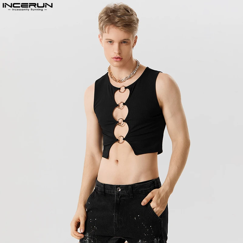 Party Clubwear Style Tops INCERUN New Men's Sexy Knitted Ring Design Tank Tops Casual All-match Male Solid Short Waistcoat S-5XL
Party Clubwear Style Tops INCERUN New Men's Sexy Knitted Ring Design Tank Tops Casual All-match Male Solid Short Waistcoat S-5XL