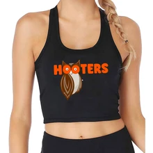 Spoon And Fork Cliparts Hooters Graphics Sexy Slim Crop Top Womens Funny Naughty Training Tank Tops Fashion Sports Camisole