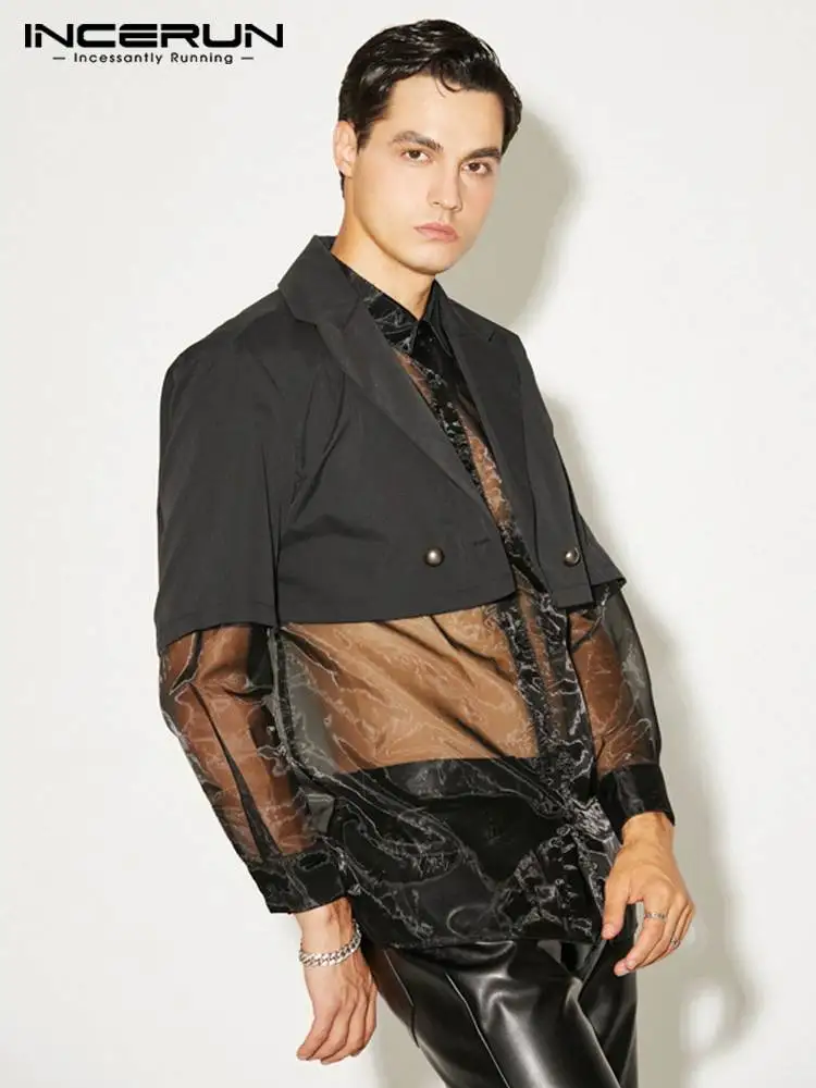 Handsome Well Fitting Men's Tops See-through Mesh Blazer Party Nightclub Hot Sale Perspective Fake Two Suits S-5XL INCERUN 2022
Handsome Well Fitting Men's Tops See-through Mesh Blazer Party Nightclub Hot Sale Perspective Fake Two Suits S-5XL INCERUN 2022