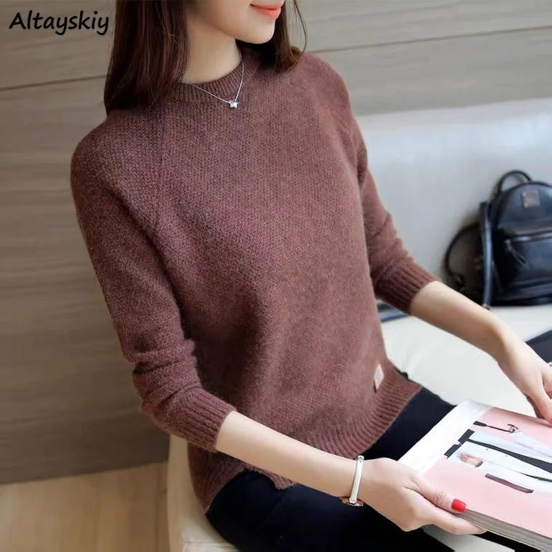 Pullovers Women Asymmetry M-3XL Solid Simple Fashion Korean All-match O-neck Fall Streetwear Slim Sweaters Leisure New Elegant
Pullovers Women Asymmetry M-3XL Solid Simple Fashion Korean All-match O-neck Fall Streetwear Slim Sweaters Leisure New Elegant