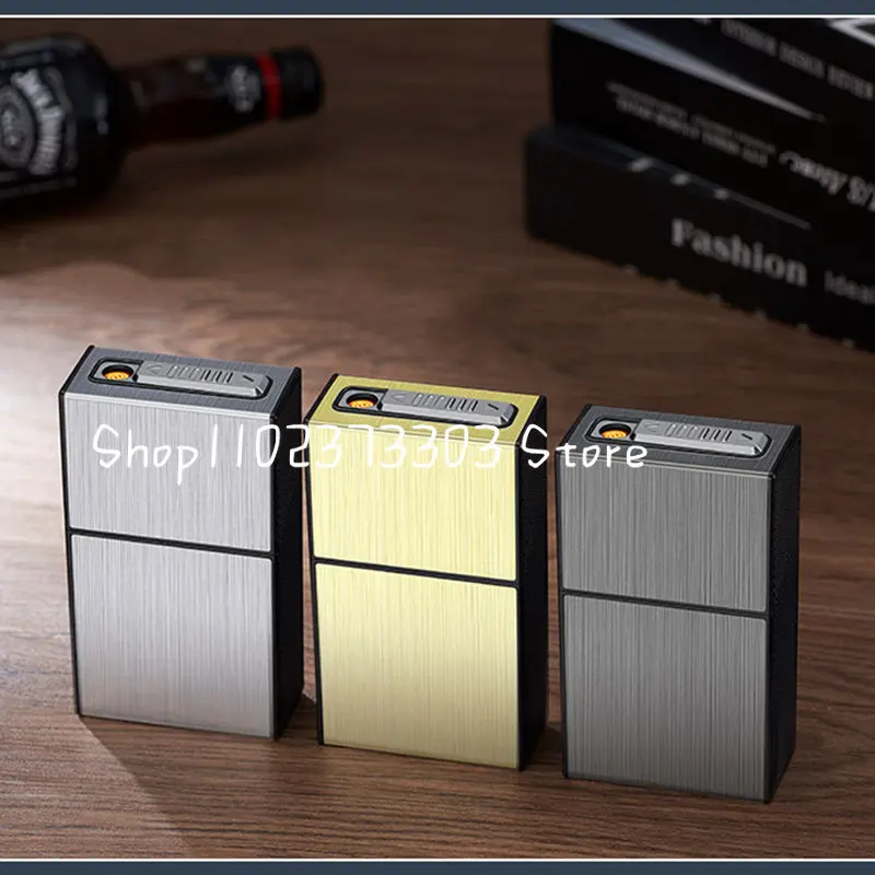 Cigarette Case Box with USB Rechargeable Lighters Flameless Windproof Lighters Can put 20pcs Cigarette Cigarette Accessories
Cigarette Case Box with USB Rechargeable Lighters Flameless Windproof Lighters Can put 20pcs Cigarette Cigarette Accessories