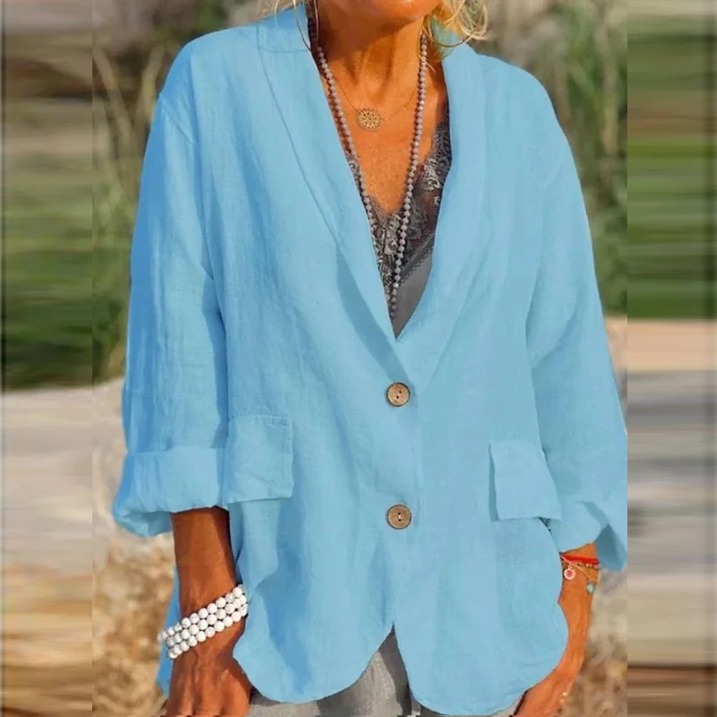 Fashion Lapel Single Breasted Suit Blazers 2022 Women Casual Long Sleeve Loose Coats Tops Office Elegant Commuter Solid Jackets
Fashion Lapel Single Breasted Suit Blazers 2022 Women Casual Long Sleeve Loose Coats Tops Office Elegant Commuter Solid Jackets