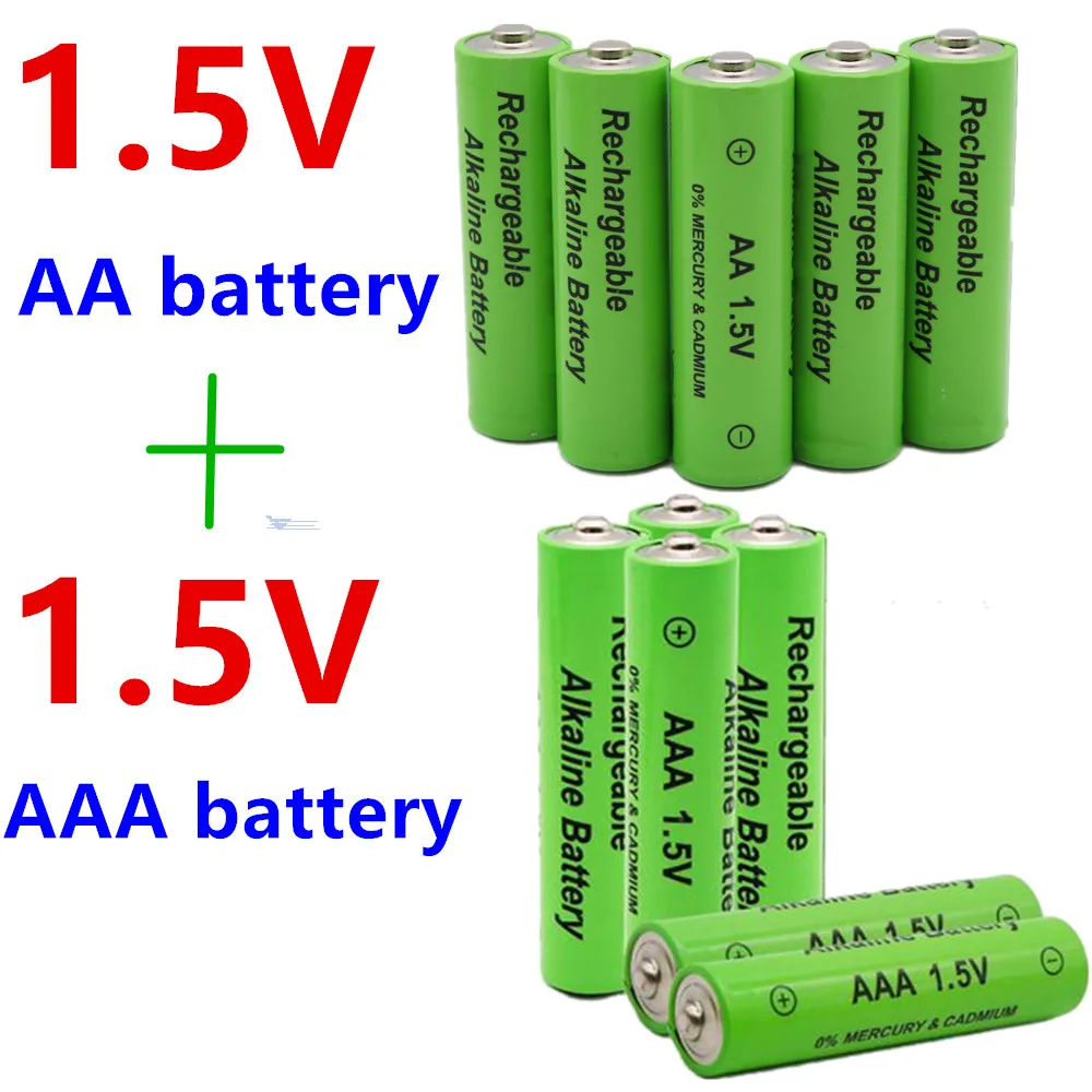 

100% Новые щелочные перезаряжаемые батарейки AA + AAA 1,5 в AA AAA 2100-3000 мА/ч, часы, игрушки, mp3-плеер, сменная никель-металлогидридная батарейка