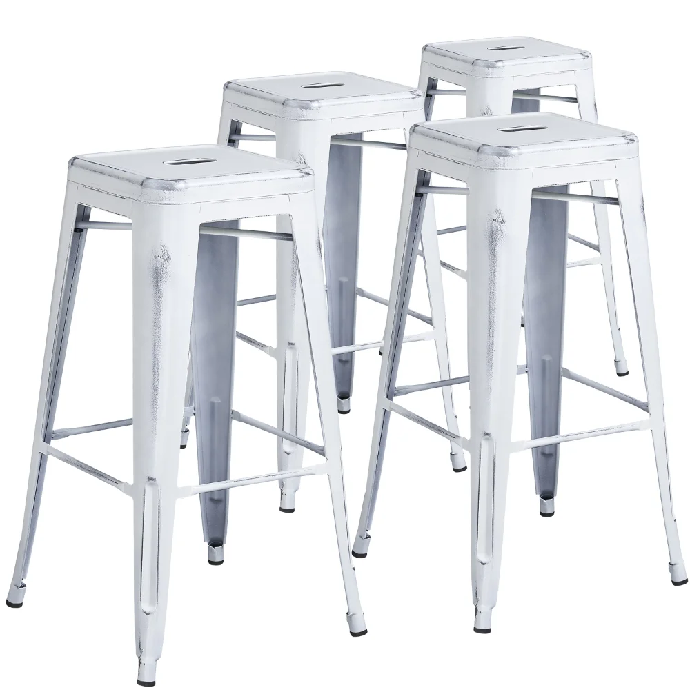 Flash Furniture Commercial Grade 4 Pack 30" High Backless Distressed White Metal Indoor-Outdoor Barstool
Flash Furniture Commercial Grade 4 Pack 30" High Backless Distressed White Metal Indoor-Outdoor Barstool