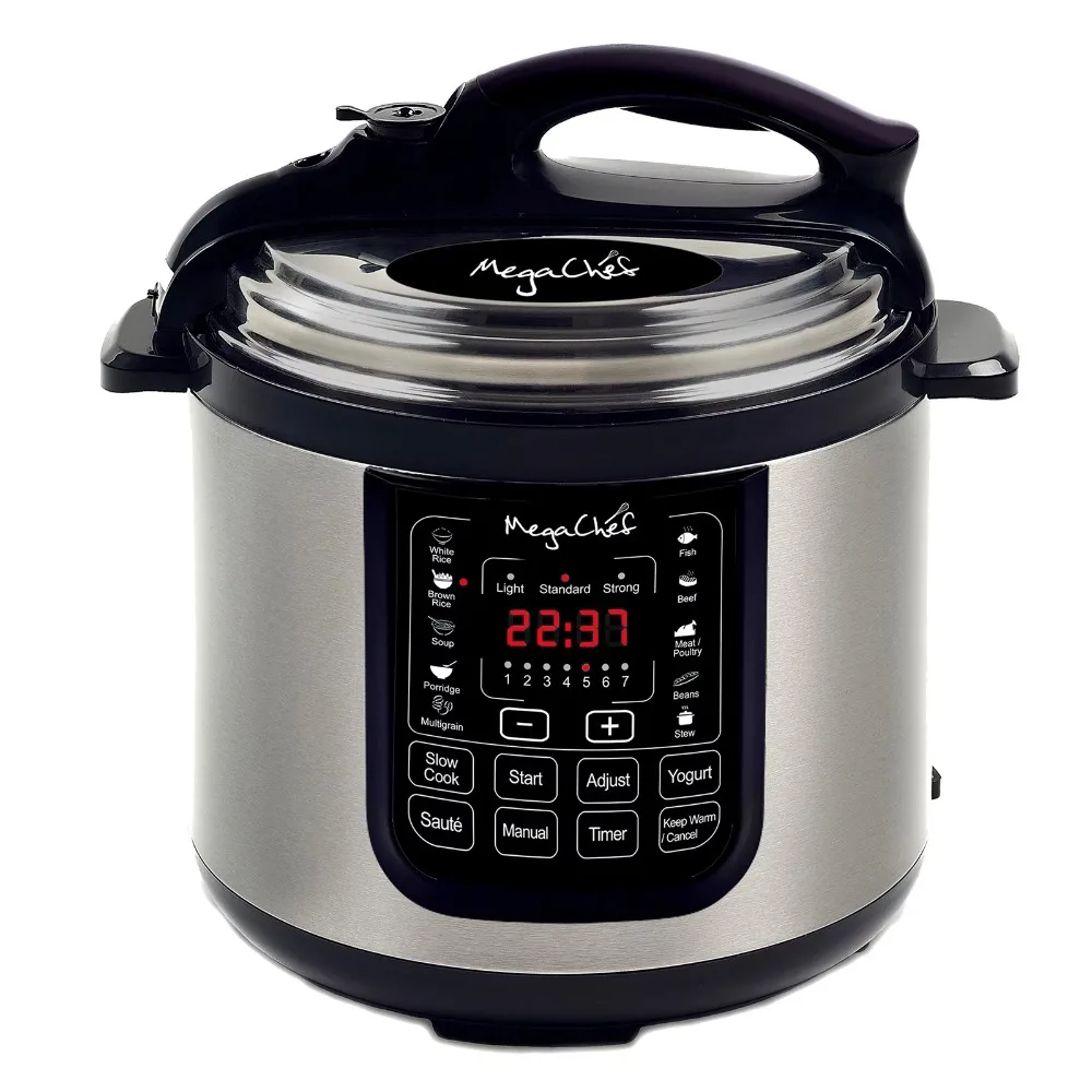 MegaChef 8 Quart Electric Pressure Cooker with 13 Pre-set Multi Function Features
MegaChef 8 Quart Electric Pressure Cooker with 13 Pre-set Multi Function Features