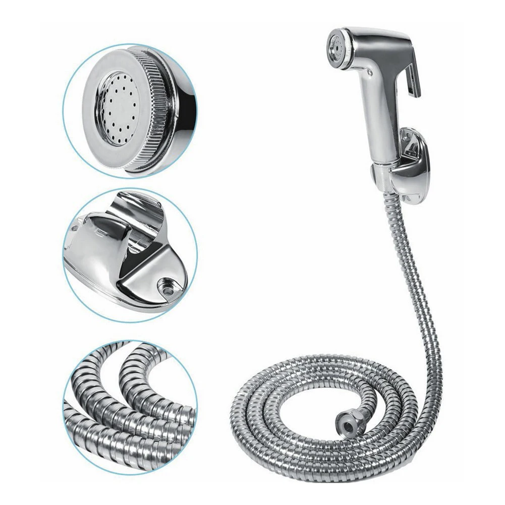 Silver Bidet Sprayer Set Chrome Bidet Shattaf Douche Spray Hygienic Toilet Shower Head With 1.5m Hose Bathroom Accessories
Silver Bidet Sprayer Set Chrome Bidet Shattaf Douche Spray Hygienic Toilet Shower Head With 1.5m Hose Bathroom Accessories
