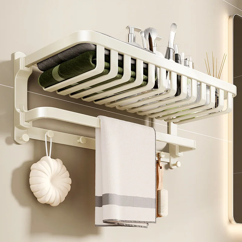 Cream Style Storage Rack Non Perforated Wall Mounted Bathroom Toilet Home Space Aluminum Bath Towel Rack
Cream Style Storage Rack Non Perforated Wall Mounted Bathroom Toilet Home Space Aluminum Bath Towel Rack