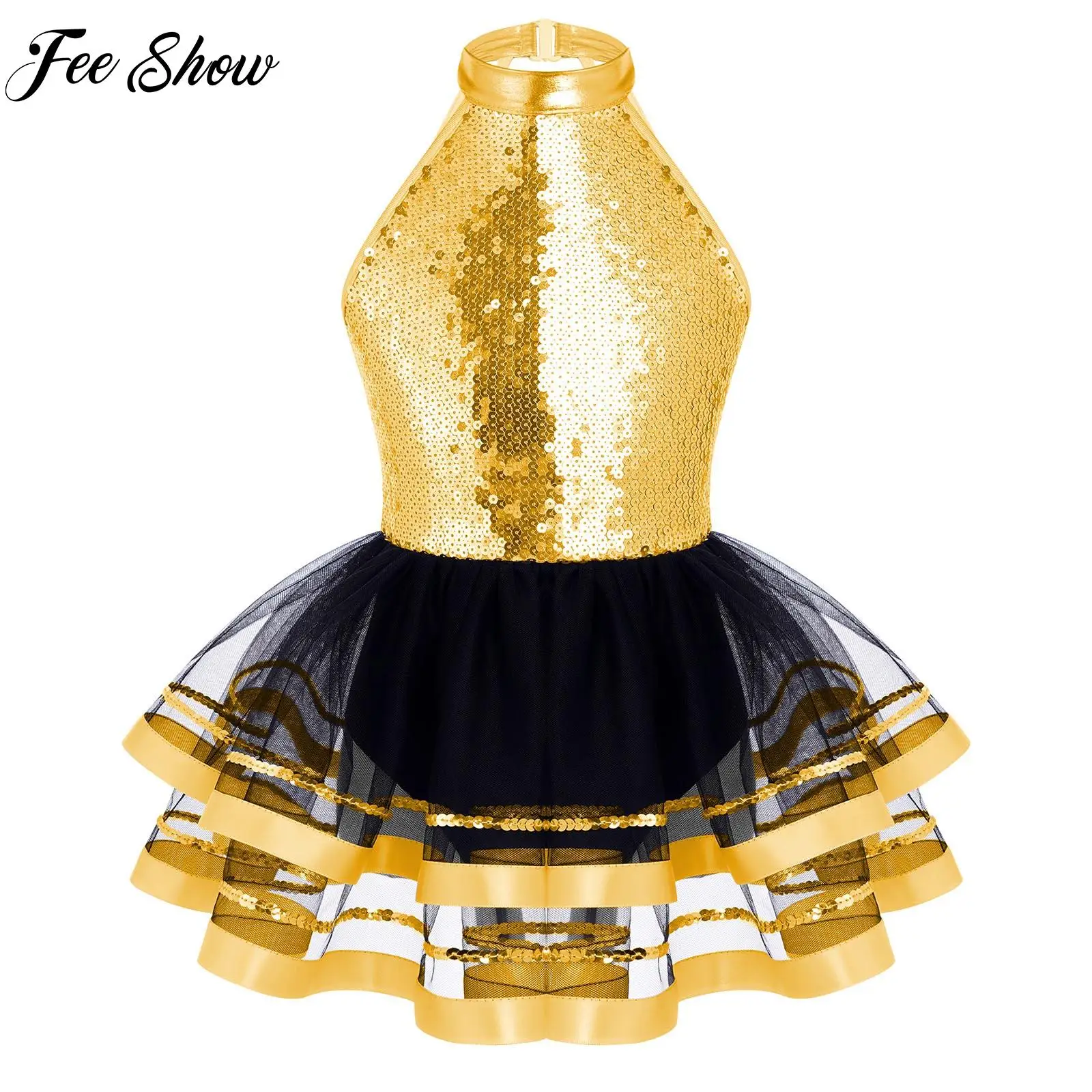 Kids Girls Glitter Sequins Halter Ballet Tutu Dress Children Gymnastics Leotard Modern Latin Jazz Dancing Performance Costume
Kids Girls Glitter Sequins Halter Ballet Tutu Dress Children Gymnastics Leotard Modern Latin Jazz Dancing Performance Costume
