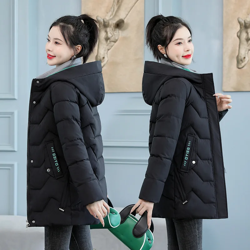 2023 New Autumn/Winter Women's Cotton Coat Mid length Down Cotton Coat Korean Fit Hooded Cotton Coat Thickened Warm Coat 
2023 New Autumn/Winter Women's Cotton Coat Mid length Down Cotton Coat Korean Fit Hooded Cotton Coat Thickened Warm Coat