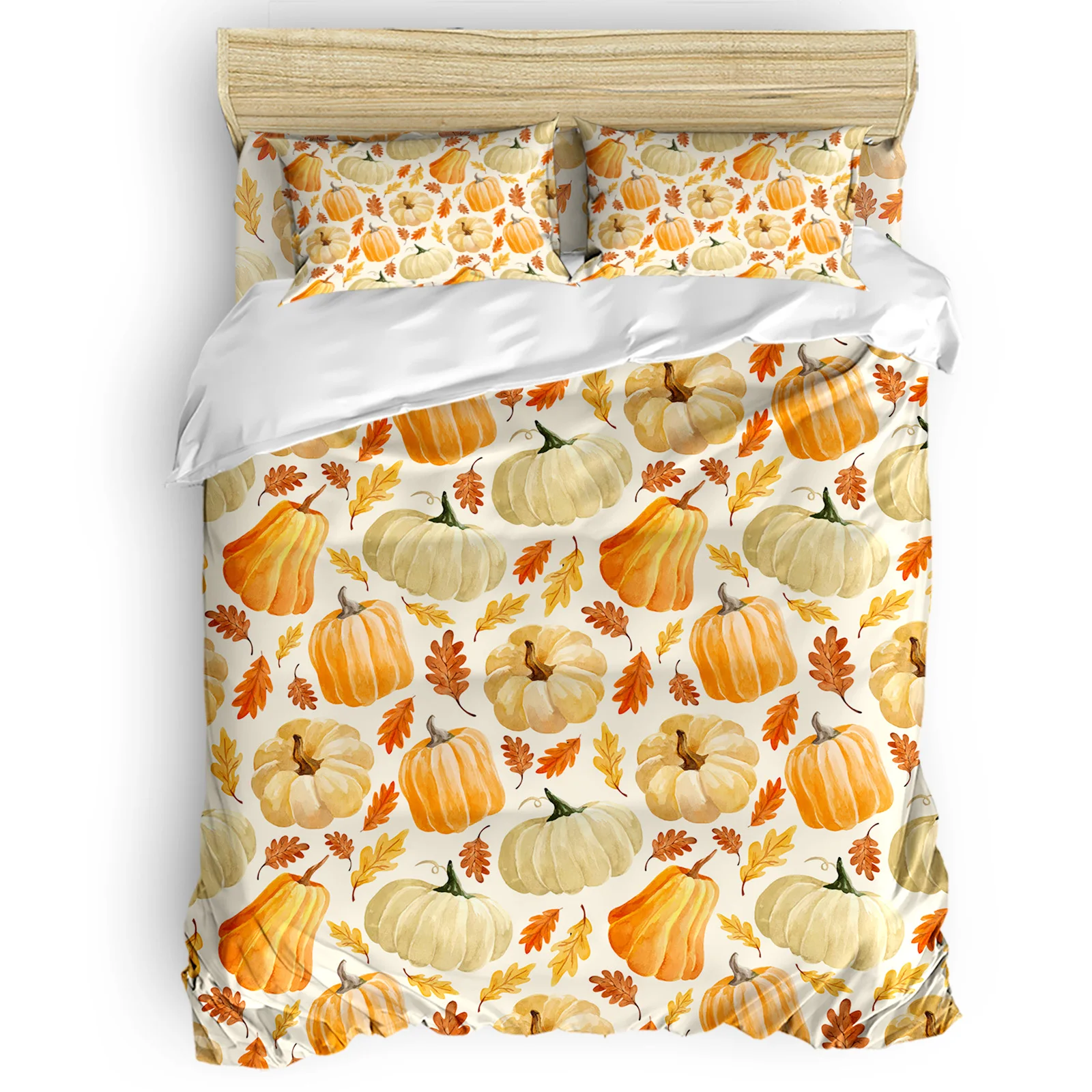 

Thanksgiving Maple Leaf Farm 2/3/4pcs Comforter Duvet Cover Pillowcase Bedsheet Bedspread King Queen Size Bedding Set Kit