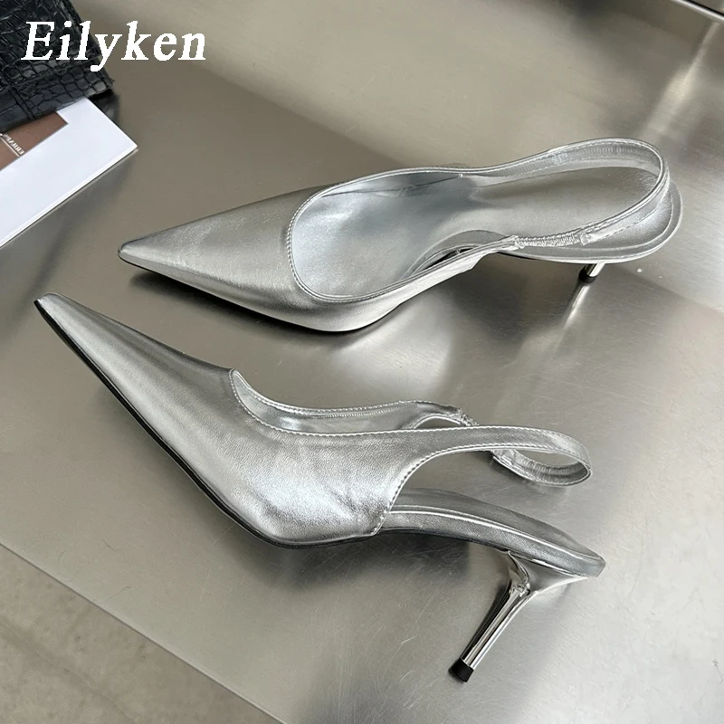 

Eilyken/модные брендовые женские туфли-лодочки с острым носком и ремешком на пятке; Женские модельные туфли с пряжкой на ремешке; Босоножки с закрытым носком на высоком тонком каблуке
