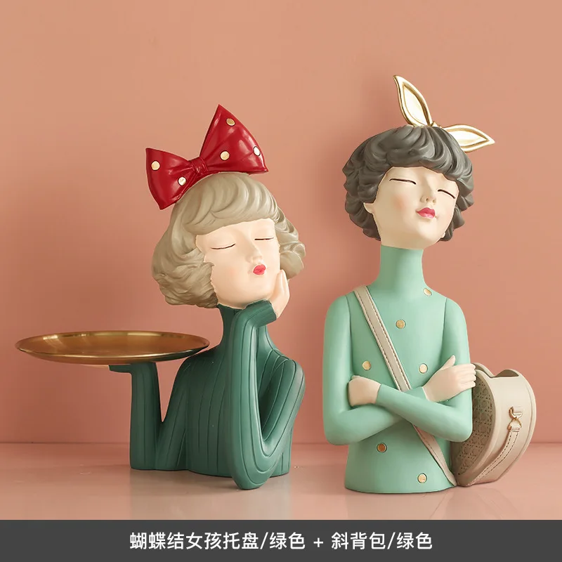 Light luxury fashion figurines for interior bow girl living room decoration creative coffee table porch desktop ornament
Light luxury fashion figurines for interior bow girl living room decoration creative coffee table porch desktop ornament