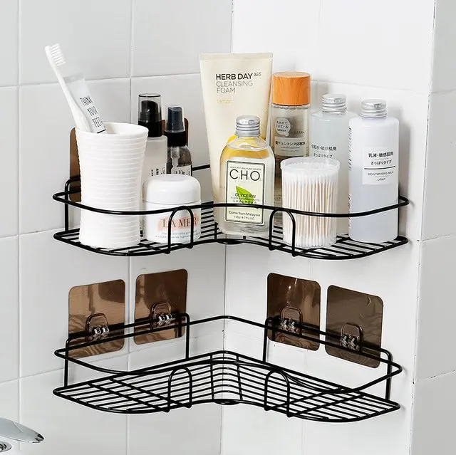 

Corner Shower Caddy, 304 Stainless Steel Wide Space Shower Shelf with Adhesive, Hanging Storage Organizer Strong and Sturdy for
