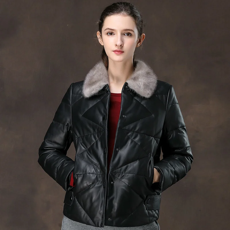 2023Leather jacket,Natural Mink Fur Collar Genuine Leather Down Jacket Women Winter White Duck Down Jacket Real Sheepskin Coat F
2023Leather jacket,Natural Mink Fur Collar Genuine Leather Down Jacket Women Winter White Duck Down Jacket Real Sheepskin Coat F