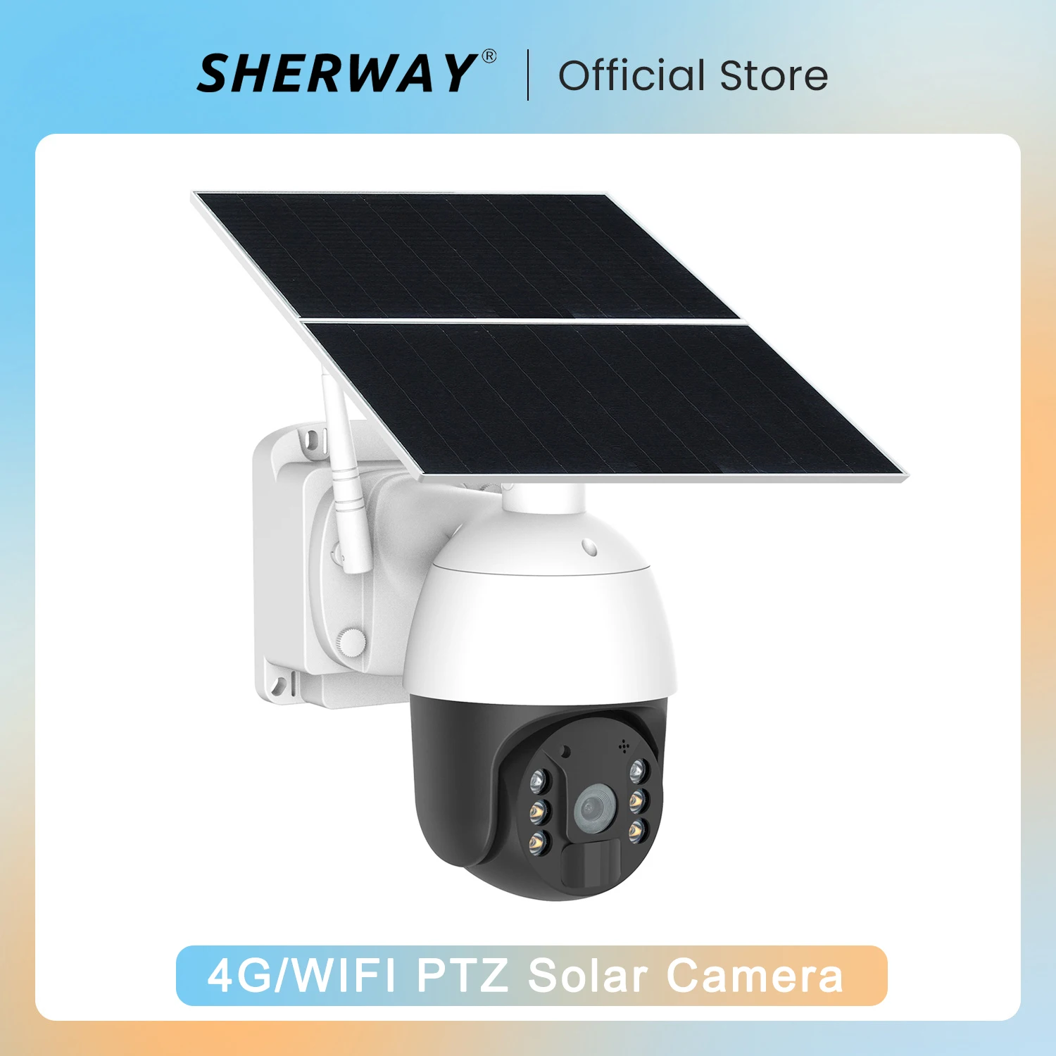 SHWEWAY 4G Solar Camera HD Wifi PTZ IP Camera 4X Digital Zoom PIR Human Detection Security Camera Outdoor Two Way Audio
SHWEWAY 4G Solar Camera HD Wifi PTZ IP Camera 4X Digital Zoom PIR Human Detection Security Camera Outdoor Two Way Audio