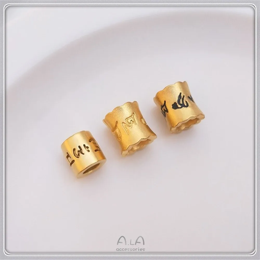 Vietnam sand gold six characters of truth barrel beads pendant transit spacer beads diy bracelet necklace jewelry accessories
Vietnam sand gold six characters of truth barrel beads pendant transit spacer beads diy bracelet necklace jewelry accessories