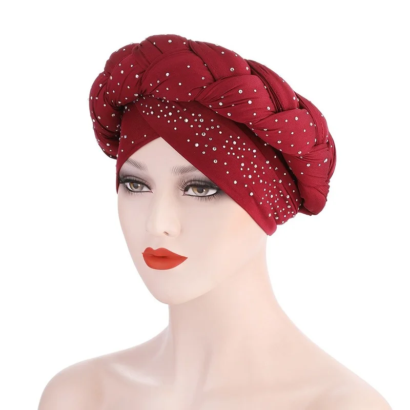 EagleKu Women's Diamond Hot Stamping Turban Hat African Women Turban Hat Nigeria Turban Loose And Comfortable Twist Braid Cap
EagleKu Women's Diamond Hot Stamping Turban Hat African Women Turban Hat Nigeria Turban Loose And Comfortable Twist Braid Cap