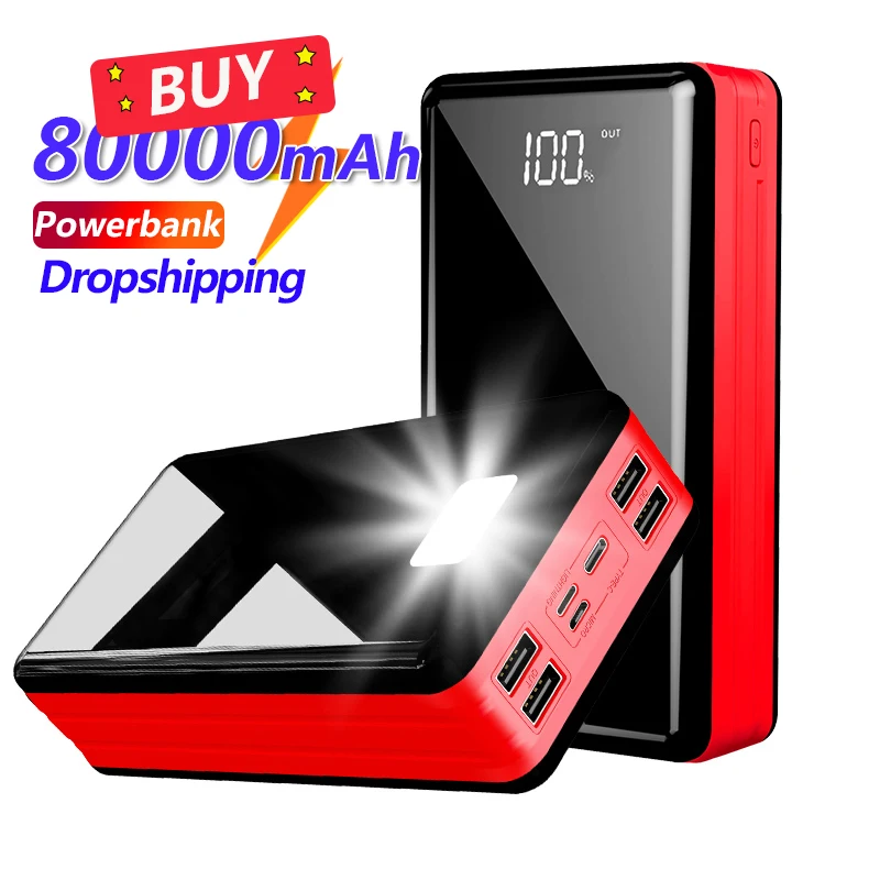 80000mAh Power Bank Portable Charger with LED Digital Display 4 USB Power Bank External Battery for Xiaomi Samsung IPhone
80000mAh Power Bank Portable Charger with LED Digital Display 4 USB Power Bank External Battery for Xiaomi Samsung IPhone