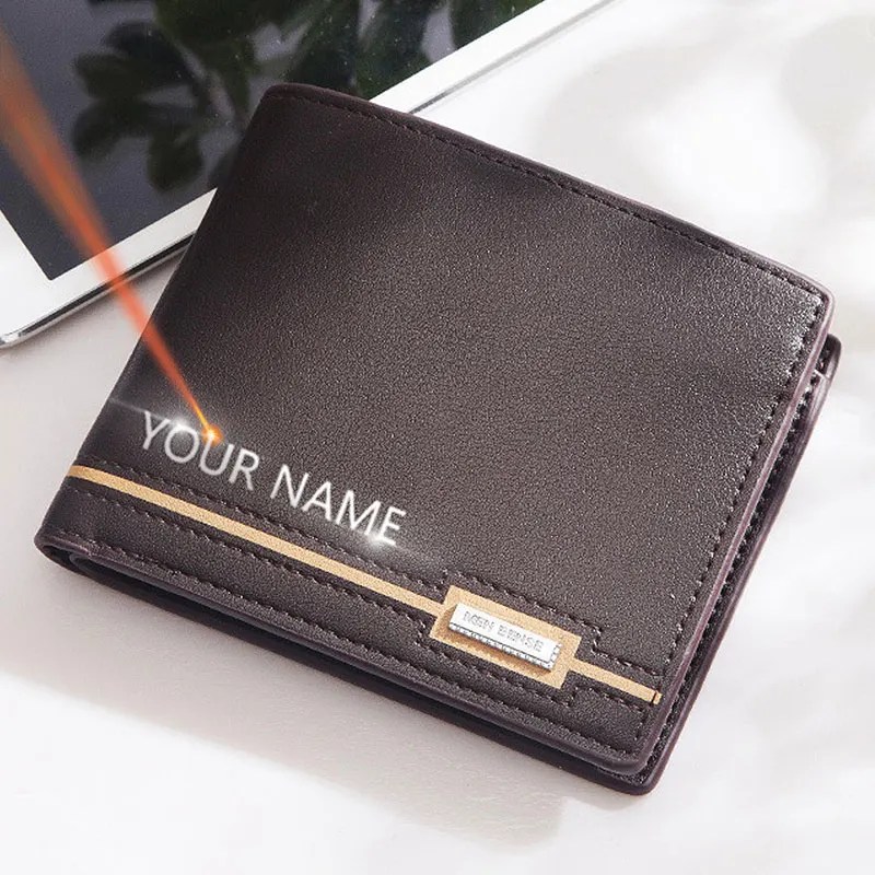 New Short Men Wallets Free Name Engraved Luxury Brand Male Purses Classic Slim Card Holder Coin Pocket PU Leather Men's Wallet
New Short Men Wallets Free Name Engraved Luxury Brand Male Purses Classic Slim Card Holder Coin Pocket PU Leather Men's Wallet