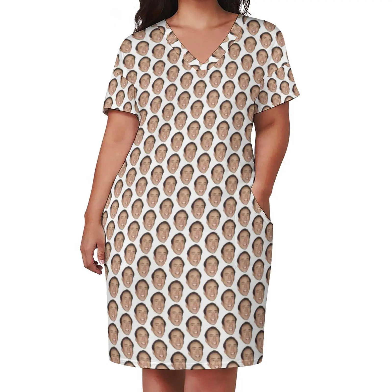 Nicolas Cage Meme Dress V Neck Funny Face Pattern Elegant Dresses Women Aesthetic Print Casual Dress With Pockets Plus Size 4XL
Nicolas Cage Meme Dress V Neck Funny Face Pattern Elegant Dresses Women Aesthetic Print Casual Dress With Pockets Plus Size 4XL