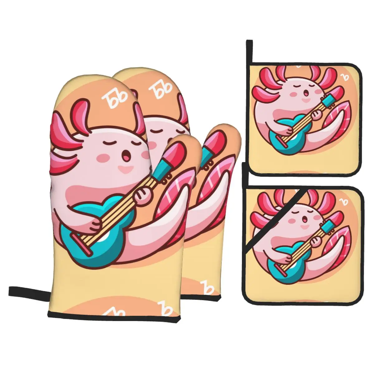 4 Pieces Polyester Kitchen Cooking Microwave Gloves Cute Axolotls Playing Music Baking BBQ Potholders Oven Mitts
4 Pieces Polyester Kitchen Cooking Microwave Gloves Cute Axolotls Playing Music Baking BBQ Potholders Oven Mitts