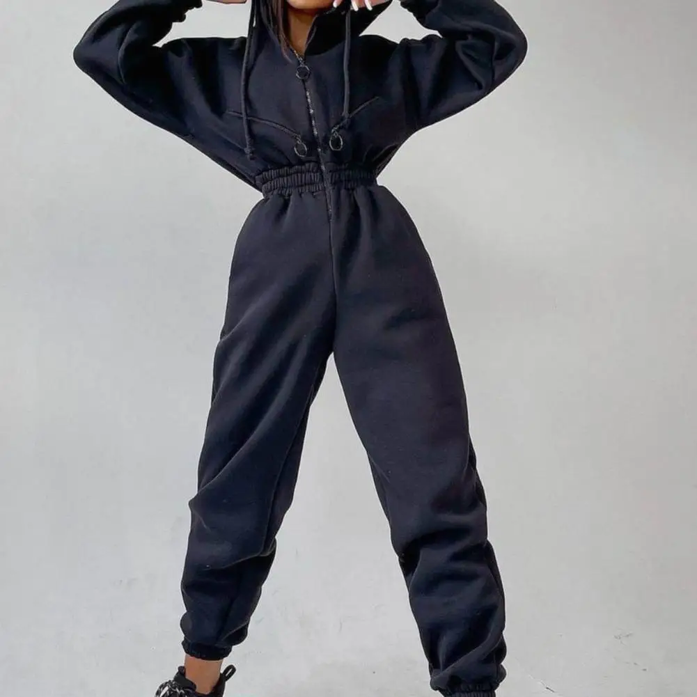 Winter Jumpsuit Tight Waist Solid Color Casual Zipper Hooded Warm Long Sleeves Elastic Cuff Women Autumn Jumpsuit for Daily Wear
Winter Jumpsuit Tight Waist Solid Color Casual Zipper Hooded Warm Long Sleeves Elastic Cuff Women Autumn Jumpsuit for Daily Wear