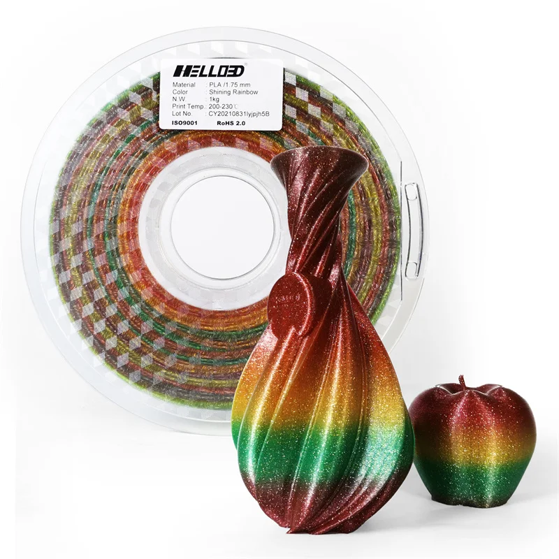Rainbow 3D Printing Filament PLA /ABS/PETG/SILK 1.75mm 1kg Per Roll 100% No Bubble Non-toxic Marterials For FDM 3D Printer
Rainbow 3D Printing Filament PLA /ABS/PETG/SILK 1.75mm 1kg Per Roll 100% No Bubble Non-toxic Marterials For FDM 3D Printer