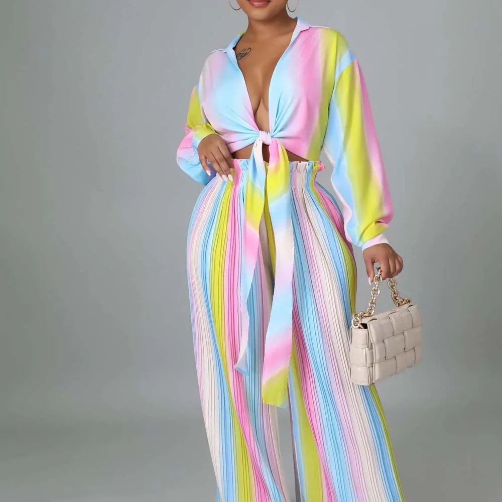 Women Summer New Elegant Chain Pleated Loose Pants Outfits For Women Shirt Top Matching Two 2 Piece Set Wide Leg Trouser Suit
Women Summer New Elegant Chain Pleated Loose Pants Outfits For Women Shirt Top Matching Two 2 Piece Set Wide Leg Trouser Suit