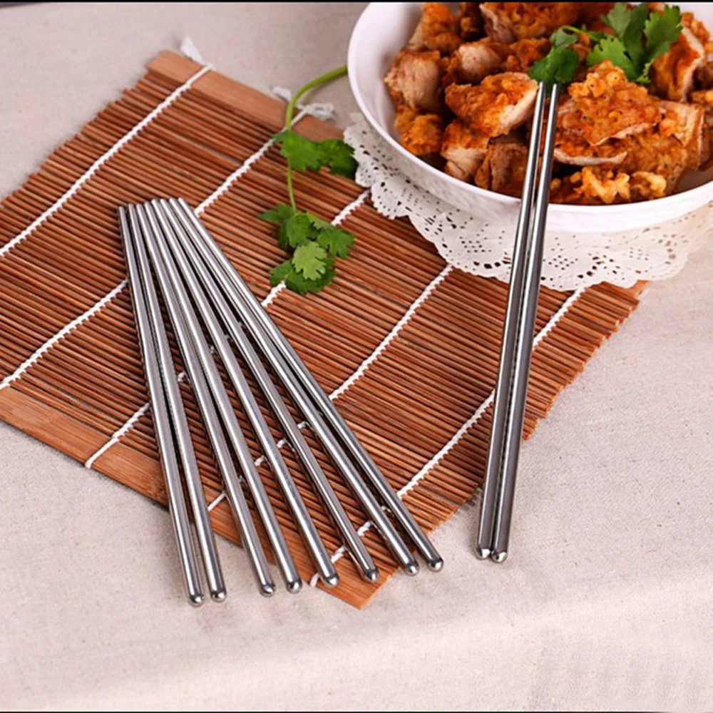 5 Pairs/Set Portable Stainless Steel Chopsticks Light Weight Healthy Food Sticks Tongs Tableware Learner Kitchen Accessories
5 Pairs/Set Portable Stainless Steel Chopsticks Light Weight Healthy Food Sticks Tongs Tableware Learner Kitchen Accessories