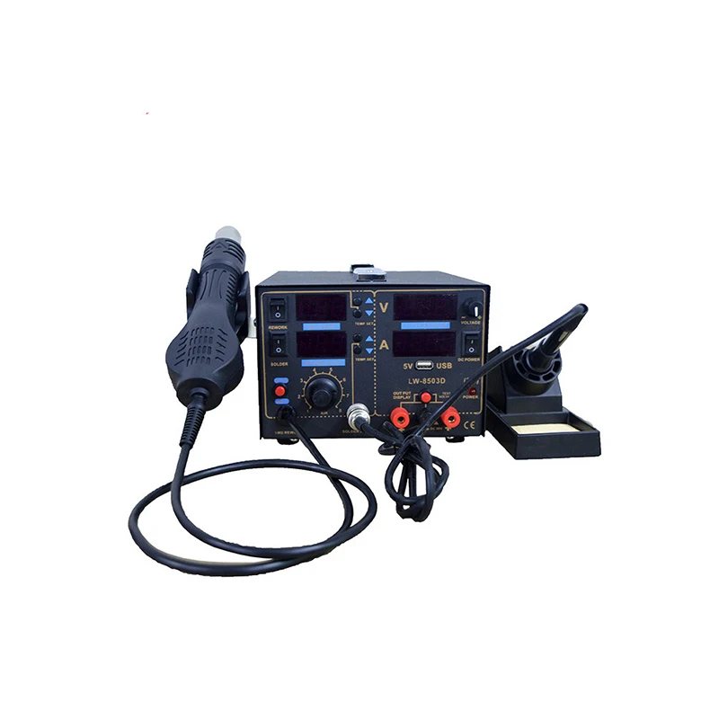 Digital Display Hot Air Gun Desoldering Station Power Supply Three-in-one Multi-function Tool Instrument 800W
Digital Display Hot Air Gun Desoldering Station Power Supply Three-in-one Multi-function Tool Instrument 800W