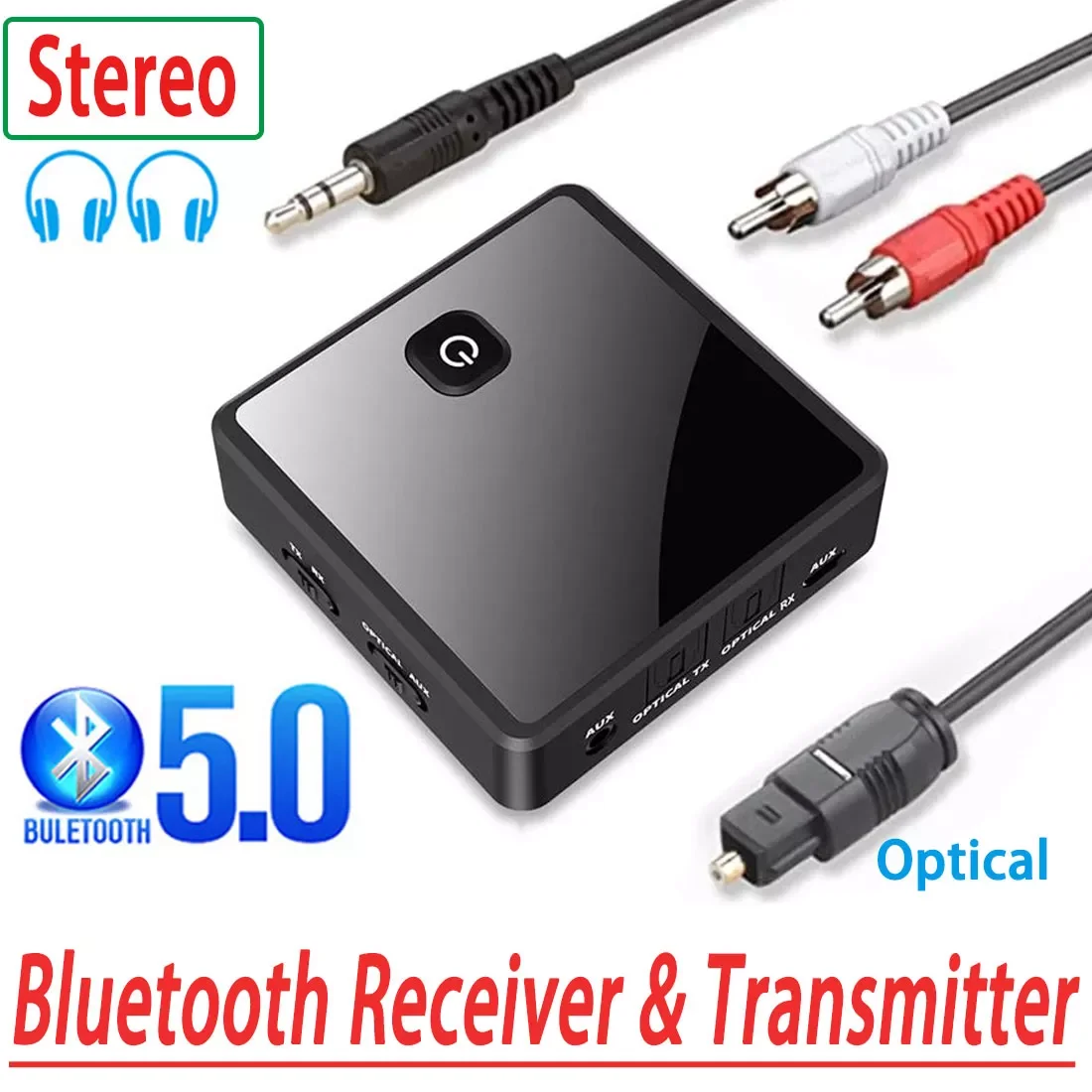 Bluetooth 5.0 Transmitter Receiver Low Latency 3.5mm AUX Jack Optical Stereo Music Wireless Audio Adapter For PC TV Car Speaker
Bluetooth 5.0 Transmitter Receiver Low Latency 3.5mm AUX Jack Optical Stereo Music Wireless Audio Adapter For PC TV Car Speaker