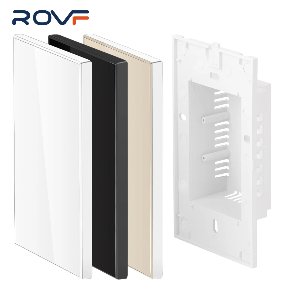 ROVF Blank Decorative Wall Switch US Brazil Bottom Box Tempered Glass Home Without Smart Wifi Touch Function Black White Gold
ROVF Blank Decorative Wall Switch US Brazil Bottom Box Tempered Glass Home Without Smart Wifi Touch Function Black White Gold