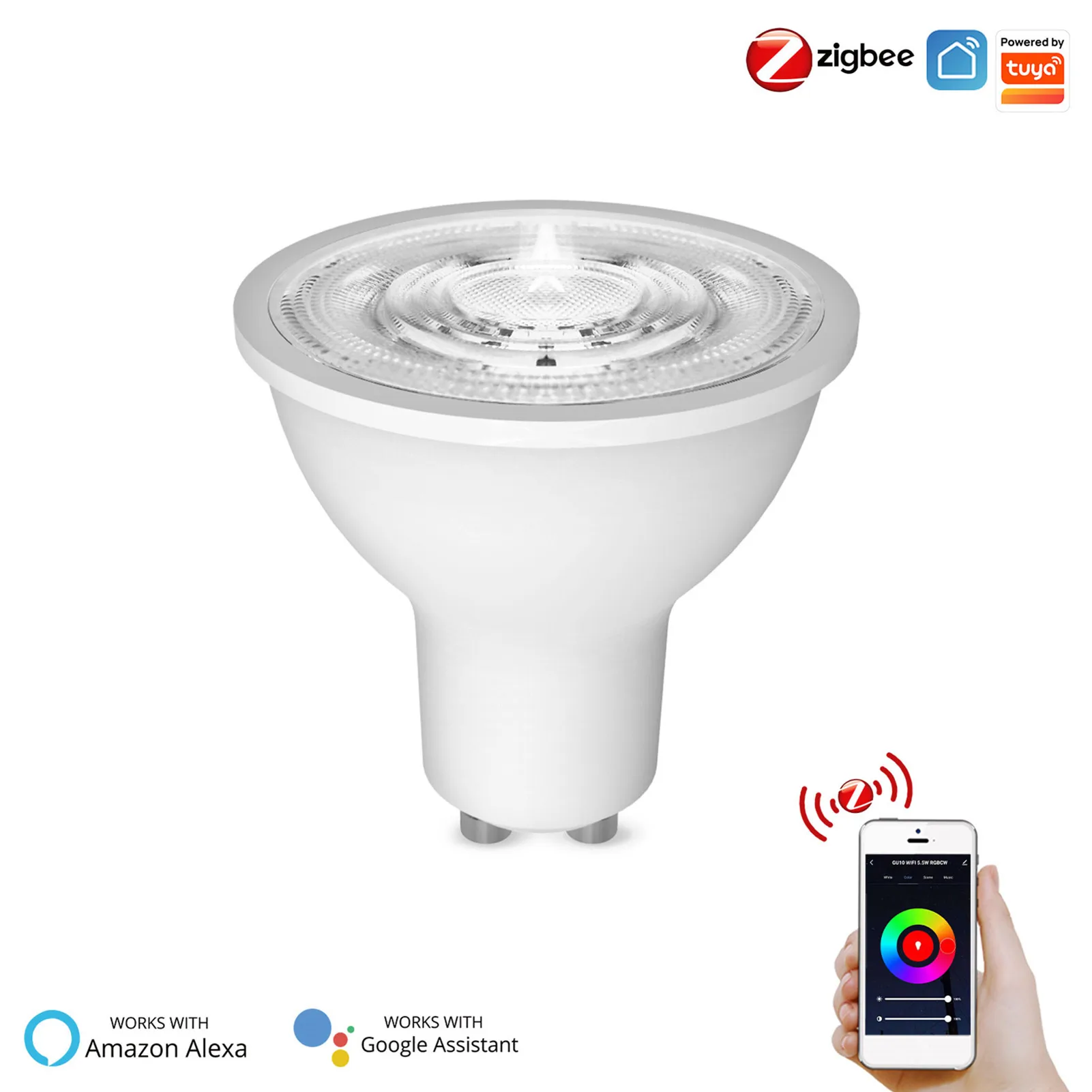 Smart LED Bulb Smart Light Bulb RGB+WW Dimmable AC 100V-240V 4W GU10 Smart Bulb Support Tuya ZigBee App Voice Control Timmer
Smart LED Bulb Smart Light Bulb RGB+WW Dimmable AC 100V-240V 4W GU10 Smart Bulb Support Tuya ZigBee App Voice Control Timmer