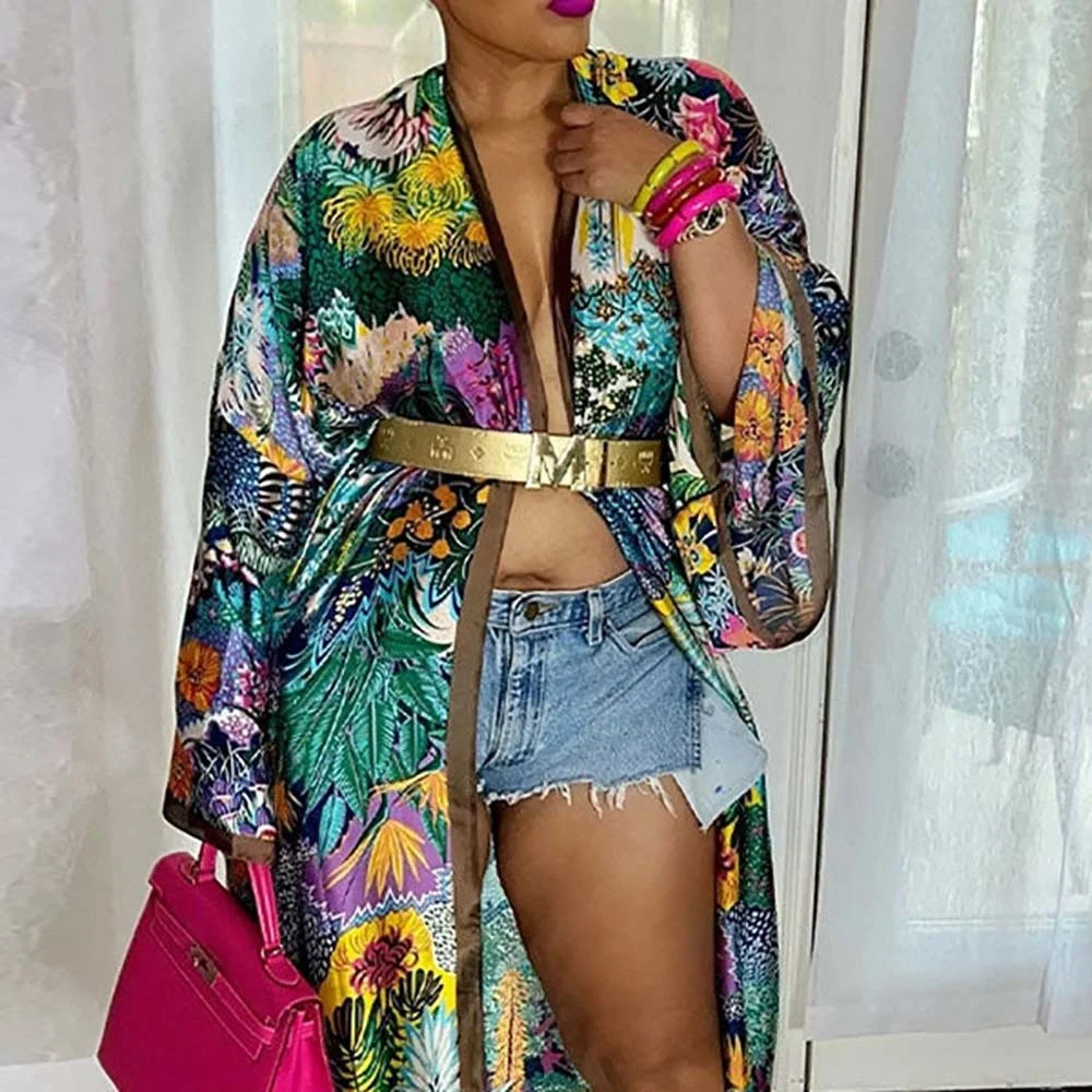 Women's Blouse Natural Print Bohemia Coat Without Belt Fashionable Commuter Ladies Top Summer 2022 New
Women's Blouse Natural Print Bohemia Coat Without Belt Fashionable Commuter Ladies Top Summer 2022 New