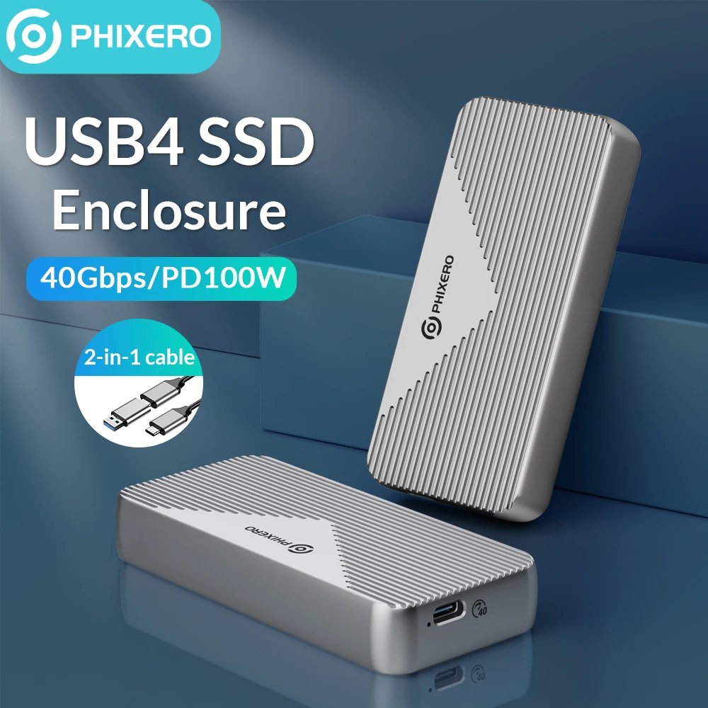 PHIXERO M.2 NVMe 40Gbps Thunderbolt 4 USB4 SSD Case Lightening-Fast Enclosure Compatible With USB 3.2/3.1/3.0 PCIE4.0 For PC Mac
PHIXERO M.2 NVMe 40Gbps Thunderbolt 4 USB4 SSD Case Lightening-Fast Enclosure Compatible With USB 3.2/3.1/3.0 PCIE4.0 For PC Mac