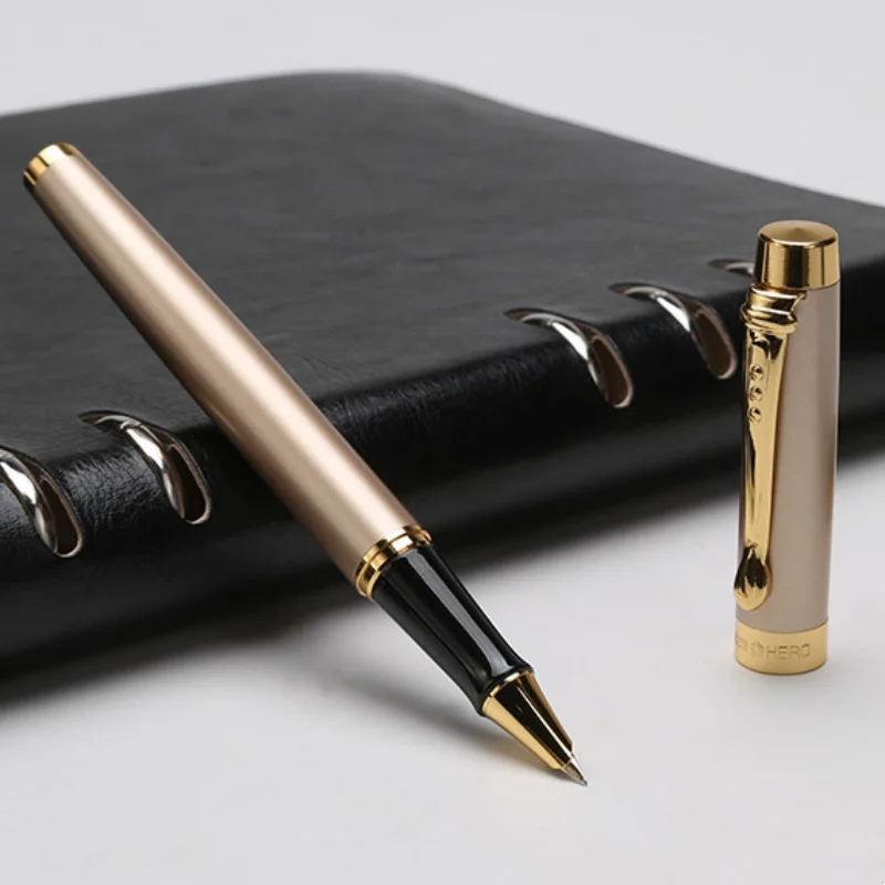 

HERO H707 10k Gold Black Metal Fountain Pen Retro Ink Pen Finance Nib Fine 0.5mm Business Office School Supplies Stationery