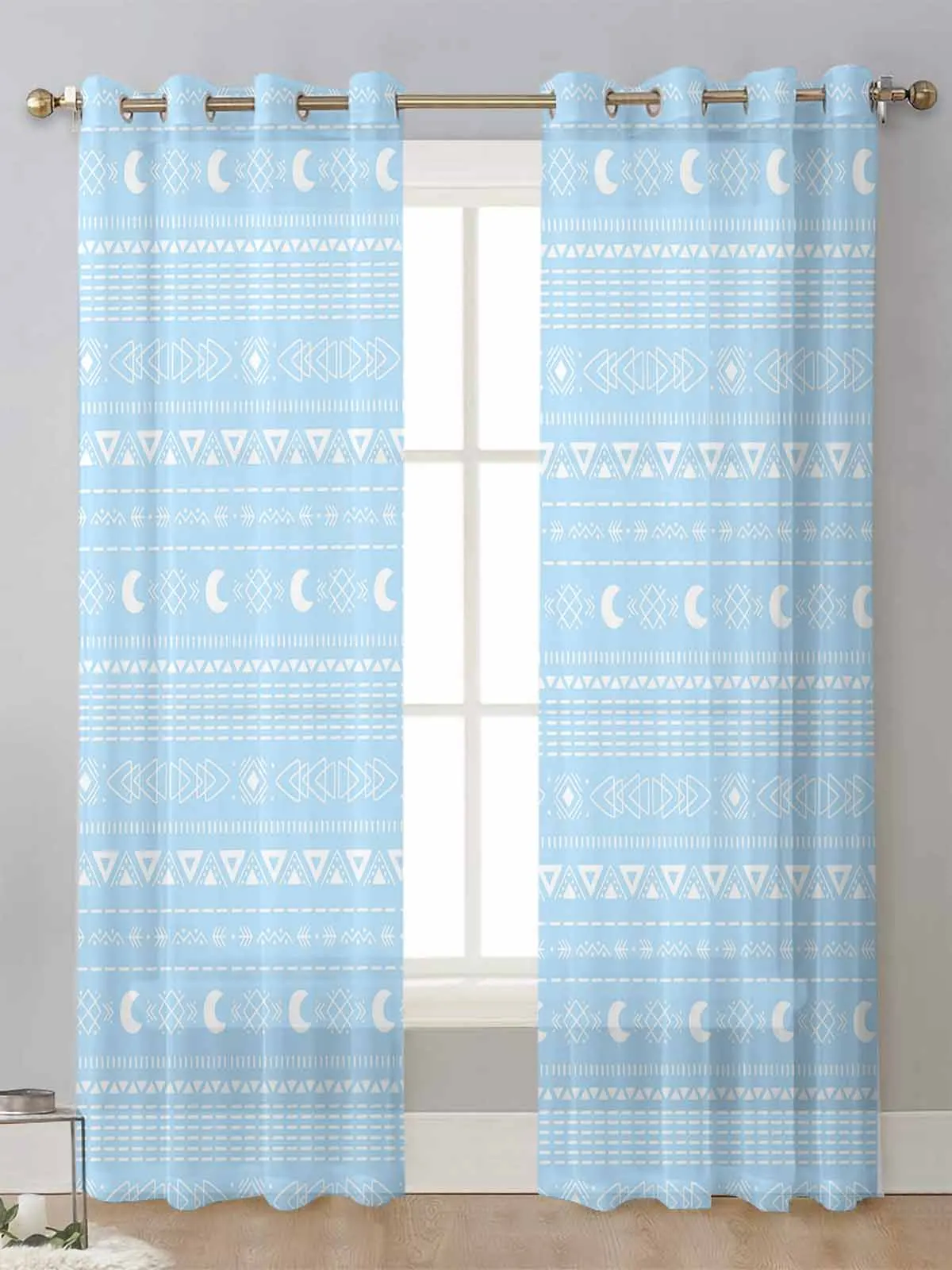 Bohemian Geometric Blue Sheer Curtains For Living Room Window Transparent Voile Tulle Curtain Cortinas Drapes Home Decor
Bohemian Geometric Blue Sheer Curtains For Living Room Window Transparent Voile Tulle Curtain Cortinas Drapes Home Decor