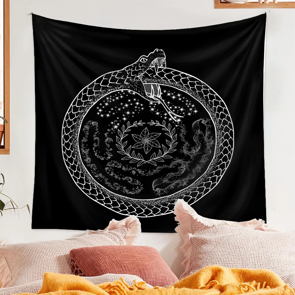 Tarot Tapestry Wall hanging Black and White Snake Large Fabric Cloth Gothic Decor Blanket for Room Bedroom Art Decoration Tapiz
Tarot Tapestry Wall hanging Black and White Snake Large Fabric Cloth Gothic Decor Blanket for Room Bedroom Art Decoration Tapiz