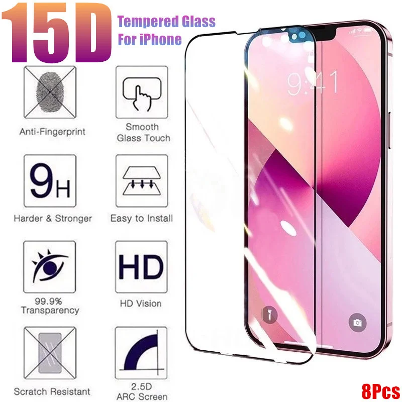 15D закаленное стекло для защиты экрана для iPhone 13 12 11 Pro Max Mini полное покрытие для iPhone X XR XS MAX SE 2020 7 8 Plus
15D закаленное стекло для защиты экрана для iPhone 13 12 11 Pro Max Mini полное покрытие для iPhone X XR XS MAX SE 2020 7 8 Plus