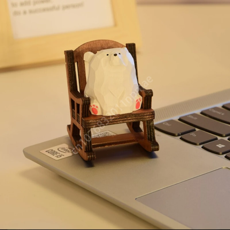 Handmade Wood Carving Cute Rocking Chair Bear Decompression Computer Office Desktop Decoration Healing Car Decoration
Handmade Wood Carving Cute Rocking Chair Bear Decompression Computer Office Desktop Decoration Healing Car Decoration