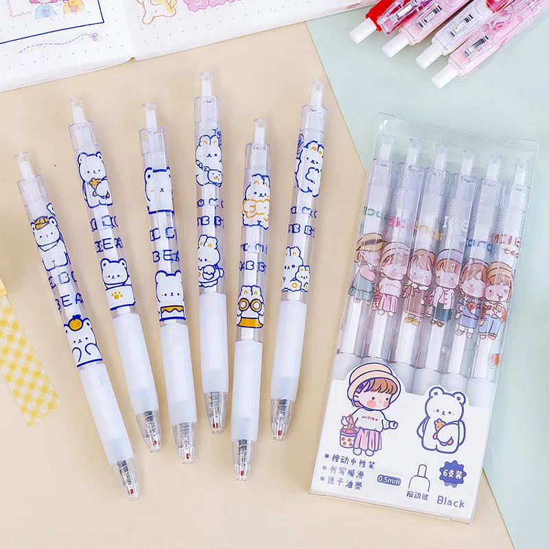 6Pcs/Lot Cartoon Cute Dinosaur Bear Girl Gel Pen 0.5mm Black Ink Cute Retractable Neutral Pens Gifts Office School Stationery
6Pcs/Lot Cartoon Cute Dinosaur Bear Girl Gel Pen 0.5mm Black Ink Cute Retractable Neutral Pens Gifts Office School Stationery
