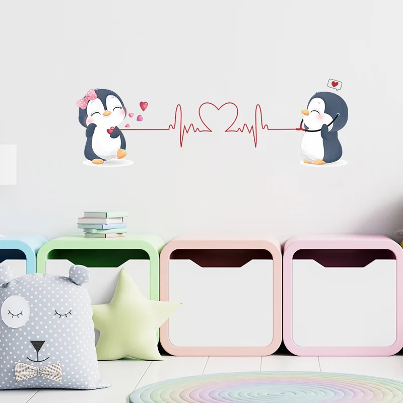 Cute Couple Penguins Wall Sticker Living Room Bedroom Background Home Decoration Cartoon Stickers Valentine's Day Wallpaper
Cute Couple Penguins Wall Sticker Living Room Bedroom Background Home Decoration Cartoon Stickers Valentine's Day Wallpaper