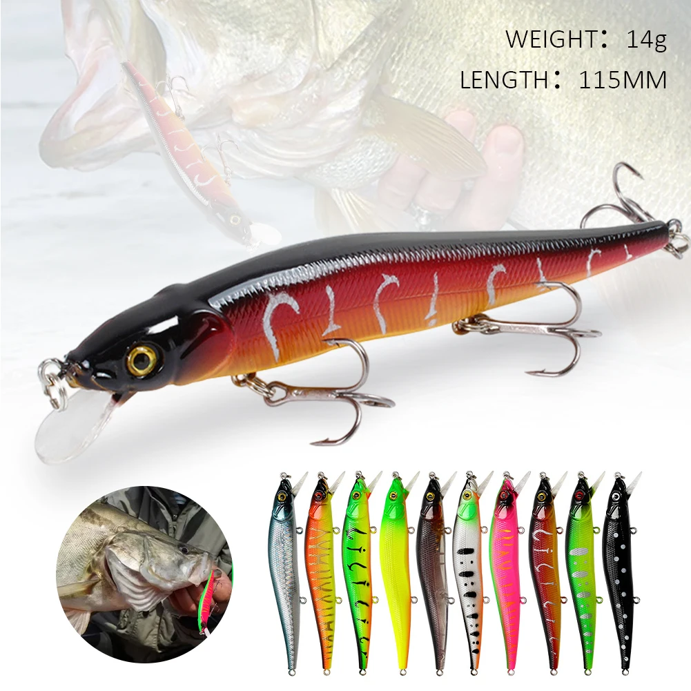 Minnow Fishing Lure 10/14cm 14g Mini Artificial Hard Bait Sinking Crankbait Wobblers Carp Perch Trout Fishing Tackle Accessories
Minnow Fishing Lure 10/14cm 14g Mini Artificial Hard Bait Sinking Crankbait Wobblers Carp Perch Trout Fishing Tackle Accessories