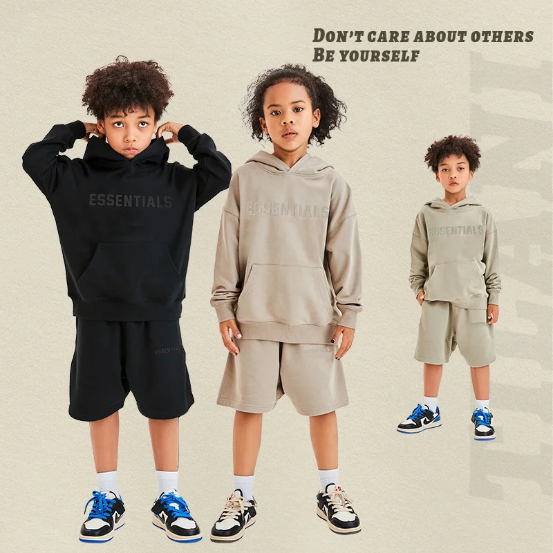 2023 Children's Hoodie Set Letter Printing Fashion Casual Cotton Top Boys and Girls Elastic Waist Shorts Street Two Piece Set
2023 Children's Hoodie Set Letter Printing Fashion Casual Cotton Top Boys and Girls Elastic Waist Shorts Street Two Piece Set