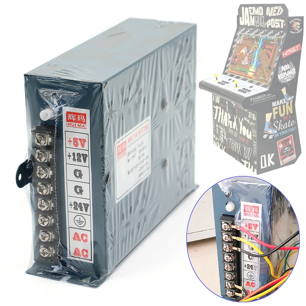 24V / 12V / 5V Arcade Switching Power Supply 100/240V Jamma Multicade For DIY Coin Game Machine Parts
24V / 12V / 5V Arcade Switching Power Supply 100/240V Jamma Multicade For DIY Coin Game Machine Parts