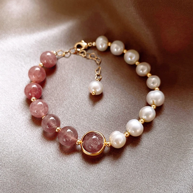 Women Girls Straberry Crystal Beads Braceket Korea Kpop Fresh Water Pearl Gold Bangle Cuff Jewelry Gift For Female Fashion
Women Girls Straberry Crystal Beads Braceket Korea Kpop Fresh Water Pearl Gold Bangle Cuff Jewelry Gift For Female Fashion