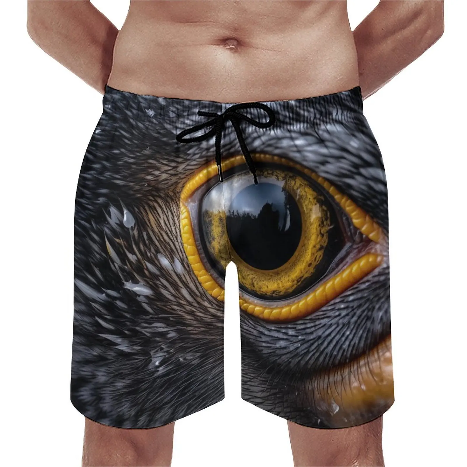 

Board Shorts Penguin Cute Hawaii Swim Trunks Animal Eyes Males Quick Dry Running Surf Hot Sale Large Size Beach Short Pants