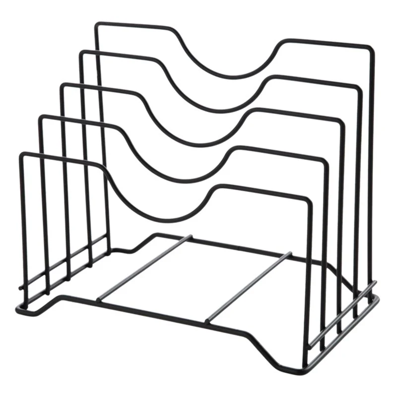 Kitchen Storage Rack Wall Mounted Pot Lid Five Layer Storage Rack Metal Rust Free Multi Function Pot Lid Rack Holder 
Kitchen Storage Rack Wall Mounted Pot Lid Five Layer Storage Rack Metal Rust Free Multi Function Pot Lid Rack Holder