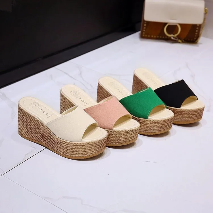 House Slippers Platform Female Shoes Low Slides Women Heels Peep Toe On A Wedge 2022 High Soft Rubber Casual PU Basic Fabric
House Slippers Platform Female Shoes Low Slides Women Heels Peep Toe On A Wedge 2022 High Soft Rubber Casual PU Basic Fabric